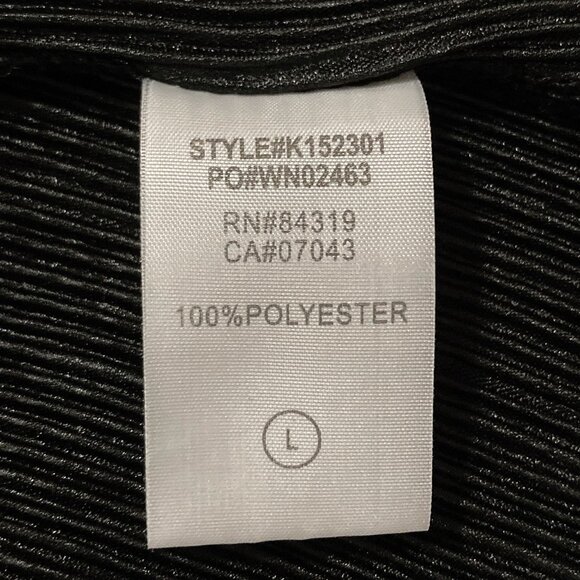 CYRUS Black ribbed button-front shirt corporate goth blouse MEDIUM LARGE XL top - Picture 12 of 14